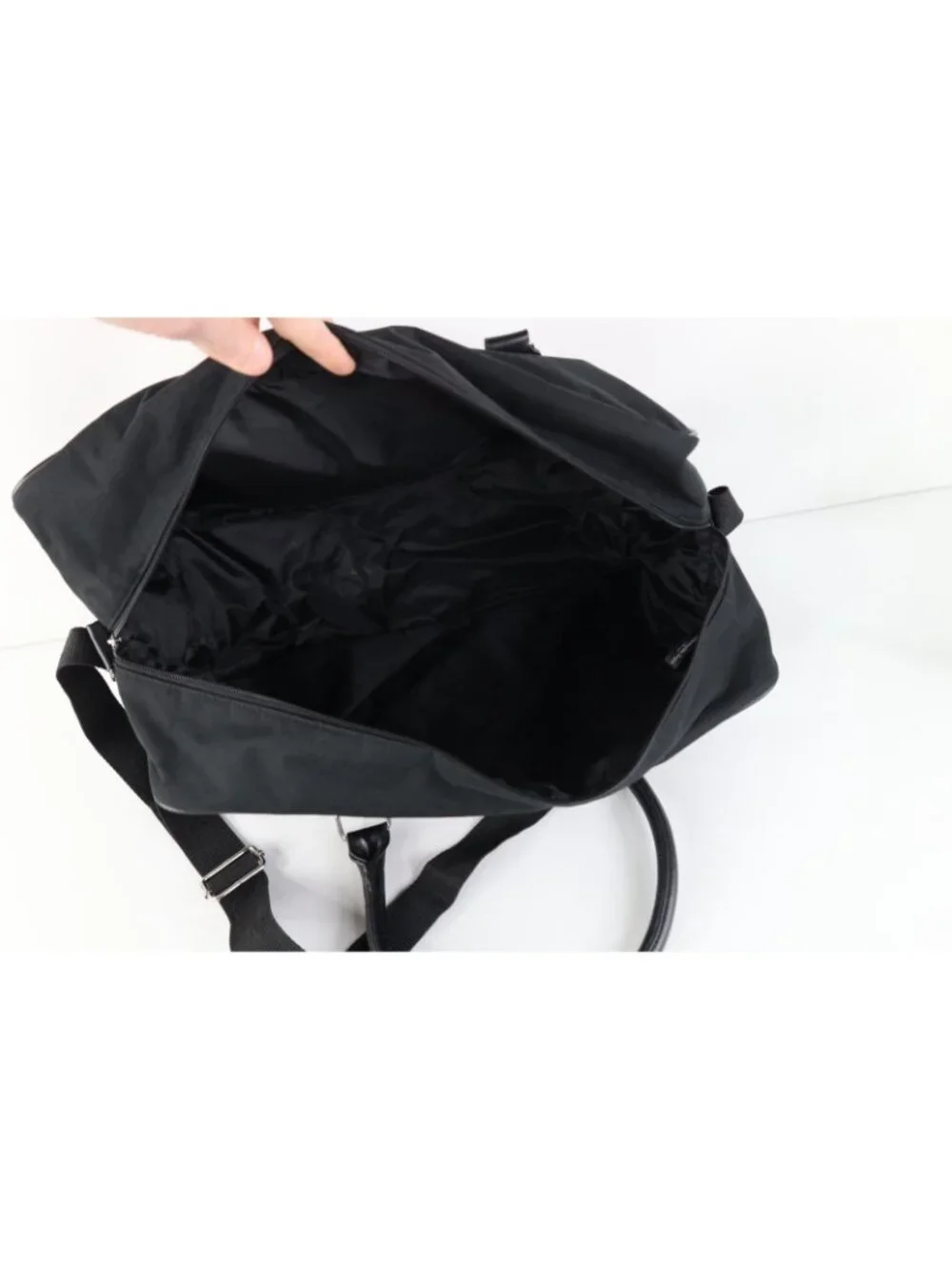 Ermenegildo Zegna Parfums Spell Out Handled Weekender Duffel Bag Carry On Black
